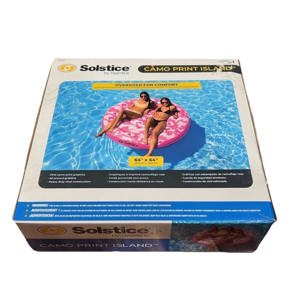 2-Person Pool Float 64" Solstice Camo Print Island Pink Camouflage